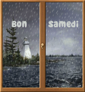 Gif animé Bon samedi pluie